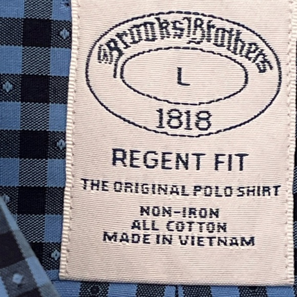 Brooks Brothers Regent Fit Button Down Shirt Mens Size Large Blue Check - Picture 2 of 4
